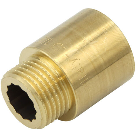 Hahnverlängerung 1/2" x 25 mm Messing Gewindeverlängerung