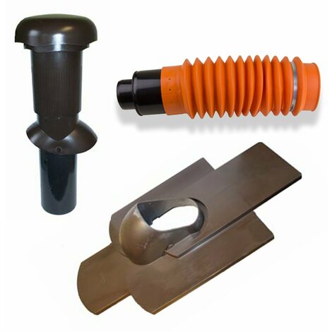 Klöber-Set4 Dachentlüftung DN100 braun Biberschwanz Lüftungsziegel