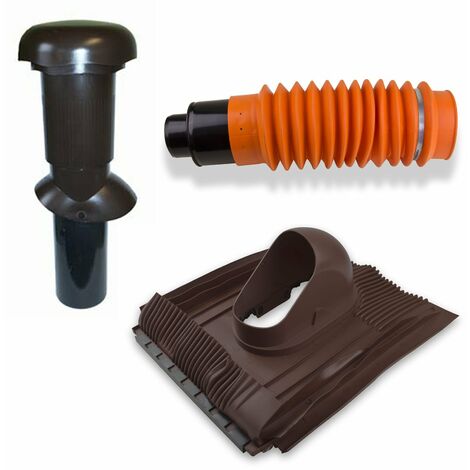 Klöber-Set6 Dachentlüftung DN100 braun Universal Lüftungsziegel