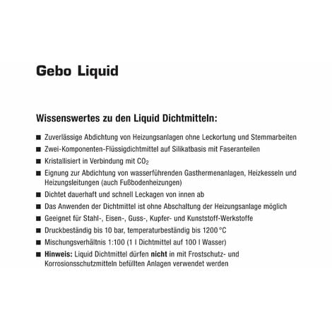Gebo Liquid S 2l Dichtmittel Dichtungsmittel Flüssigdichtmittel  Heizungsanlagen