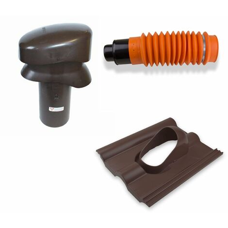 Klöber-Set10 Dachentlüftung DN100 Braun kurz Frankfurter Pfanne