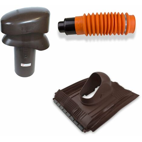 Klöber-Set12 Dachentlüftung DN100 Braun Universal Lüftungsziegel