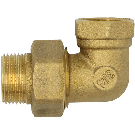 2er-Set Messing Winkelverschraubung 3/4 Zoll AG X IG – 90° Drehbar, Mit 2 Silikondichtungen, Für Wasser & Heizung