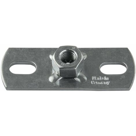 Montageplatte M8/M10 Grundplatte 80 x 30 x 3 mm verzinkt Gewindeplatte