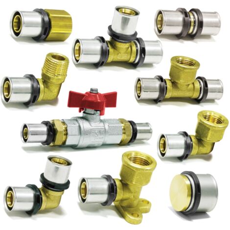 Pipetec Pressfitting Winkel 32x3 mm 90° Alu-Verbundrohr Mehrschichtverbundrohr