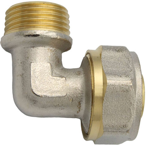 2 Stück 90° Schraubfitting Winkel – 20x2 Mm, 1/2″ AG, Klemmring Für Kupfer-, PEX- Und Verbundrohre, DVGW-konform