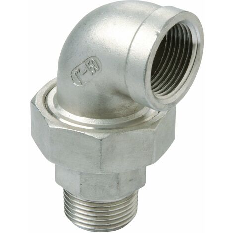 Edelstahl Fitting 98 Winkel Verschraubung 1/2" IG/AG V4A