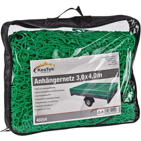 Kestek Anhängernetz Gepäcknetz Abdecknetz 4 x 3 m grün zur Ladungssicherung (1/3)