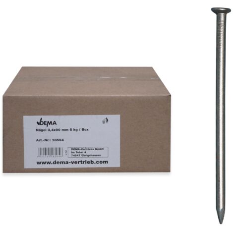 Stahlnägel Nägel Stahlstifte Drahtstifte 3.4 x 90 mm Senkkopf blank 5 kg in Box (1/2)