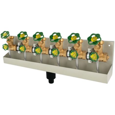 ATV-Station oberes Anschlussgewinde Kompaktwasserverteiler G 1 1/4" x G 1 1/2" steigende Spindel