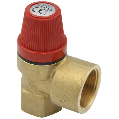 2 Stück Sicherheitsventil 1/2 Zoll 0,8 MPa - Messing Ventil Für Warmwasserbereiter