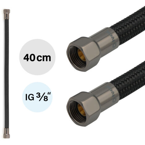 Flexschlauch DN8 IG/IG 3/8" -400mm Schwarz Schwarzstahl