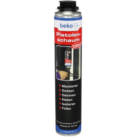 Beko – Pistolenschaum 750 ml – 1-Komponenten Polyurethanschaum – Fugenschalldämmung bis 59 dB – schnelles Aushärten nach 35 Minuten (1/4)