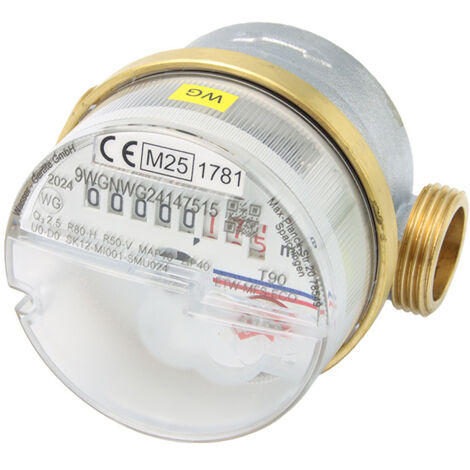 Wohnungswasserzähler "ECO" TWO in ONE 1/2" 80mm Warm- & Kaltwasseruhr