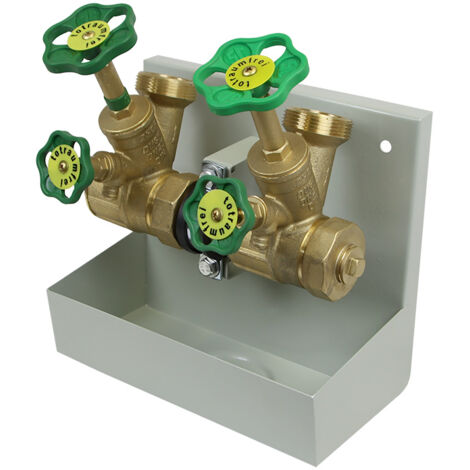 ATV-Station oberes Anschlussgewinde Kompaktwasserverteiler G 1 1/4" x G 1 1/2" steigende Spindel