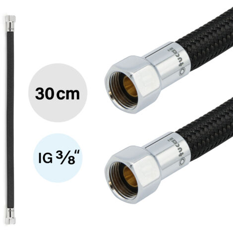 Flexschlauch DN8 IG/IG 3/8" -300mm Schwarz Verchromt