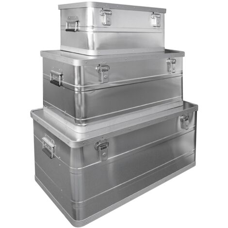 Alu Transportbox Alubox 3er Set 45/90/140 Ltr. Transportkiste Werkzeugkiste (1/5)