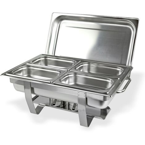 Speisenwärmer 4 Schalen Speisewärmer Warmhaltebehälter Chafing Dish Heiße Theke (1/5)