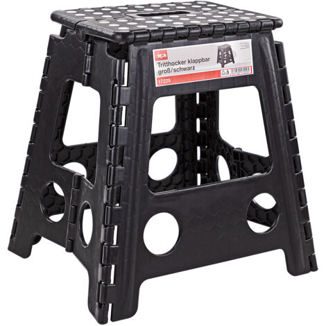 Tritthocker Hocker Tritt Schemel klappbar Höhe 39 cm schwarz Traglast 120 kg (1/5)