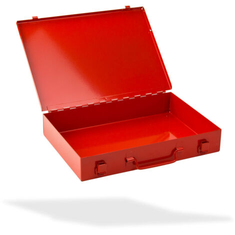 ADB Sortimentskasten / Sortierkasten 33x23x5 cm Metallbox Kleinteilemagazin RAL3020 (1/3)