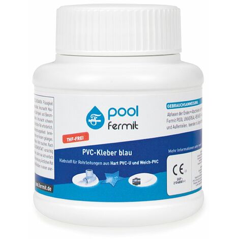 PVC-Kleber blau 125 ml mit Pinsel Fermit Abwasserrohr HT (1/2)