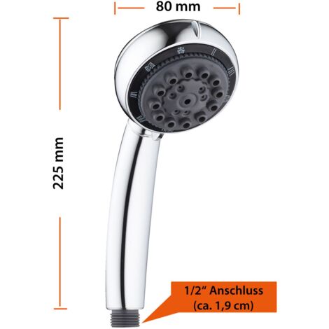 Vitashower Duschkopf 2.0 Mit Filter - 1,5/2m Edelstahl-Schlauch & 10 Baumwollfiltern