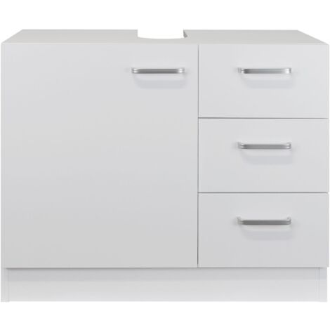 Waschbeckenunterschrank "Knut" polarweiß matt 3 Schubladen 63x30x54cm