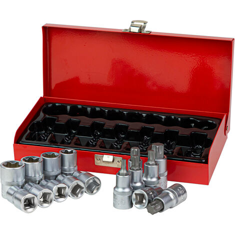 Tengtools Bi-Hex Steckschlüsselsatz - 1/2 Zoll Antrieb, 12-Punkt, Chrom-Vanadium-Stahl
