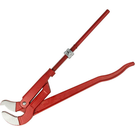 PROMAT Eckrohrzange S-Maul 1 Zoll (2,5 Cm) - Länge 320 Mm, Aus Chrom-Vanadium-Stahl, Blau Lackiert