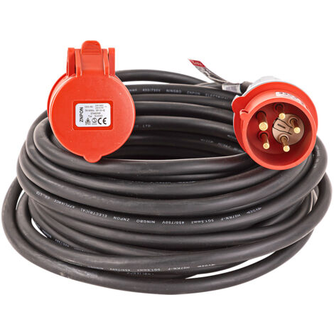 CEE 400 V Verlängerungskabel 15 Meter H07RNF 16A 5x1,5mm² schwarz IP44