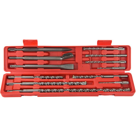 SDS Plus Bohrer und Meißel Set 12 tlg. Bohrerset Meißel Bohrersatz (1/4)
