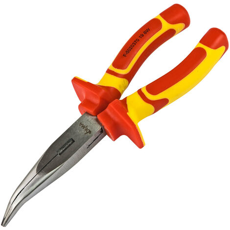 Flachrundzange mit Schneide gebogen CR-V 200 mm