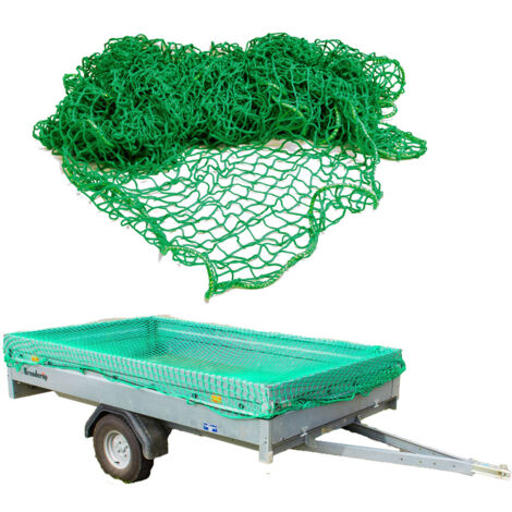 Gepäcknetz Anhängernetz 3x6 m grün Ladungssicherungsnetz Transportnetz Spannnetz (1/5)