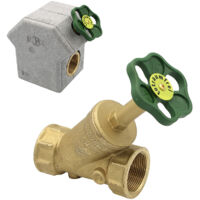 KFR-Ventil 1/2" bis 2" mit Prüfschraube Muffenanschluss mit Dämmschale ohne Entleerung mit steigender Spindel in verschiedenen Größen