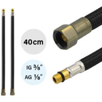 2x Flexschlauch DN8 IG 3/8"-M10x1 400mm Schwarz & Antikes Bronze