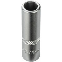 Stecknuss Sechskant 9mm 6 Kant 1/4" lang (CR-V)