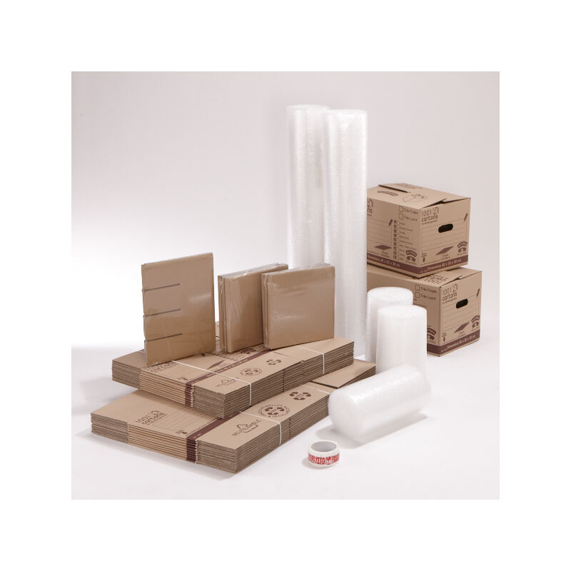 Mini Kit Déménagement Vaisselle – 1 Carton Verres + 2 Cartons Assiettes Avec Croisillons Et Intercalaires
