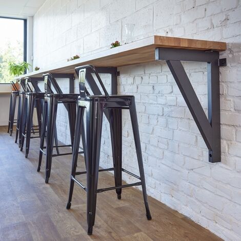 Mottez – Support mural pour table snack – Équerre de fixation en acier 60x30mm – Charge 100kg – Dimensions 13x39x59cm – Installation rapide