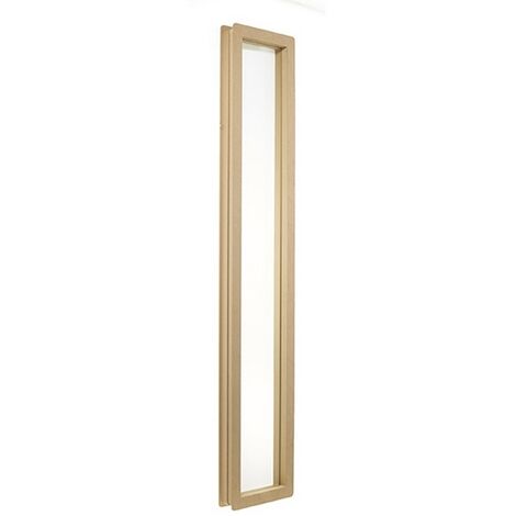 Mottez – Hublot de porte MDF rectangulaire 23x121cm – Vitre trempée 4mm – Épaisseur de porte 40mm – Dimensions intérieures 17x114cm