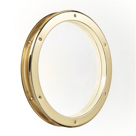 Mottez – Hublot de porte métal rond doré 38,5cm – Épaisseur 40mm – Pour portes de 40mm – Design élégant pour intérieur