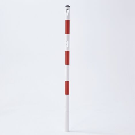 Potelet métal rouge et blanc à sceller HT 150 cm
