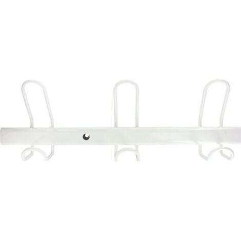 Mottez – Porte-manteau patère blanc 145 cm – Fixation murale – Entraxe des crochets 14,50 cm – B230CBC (1/7)