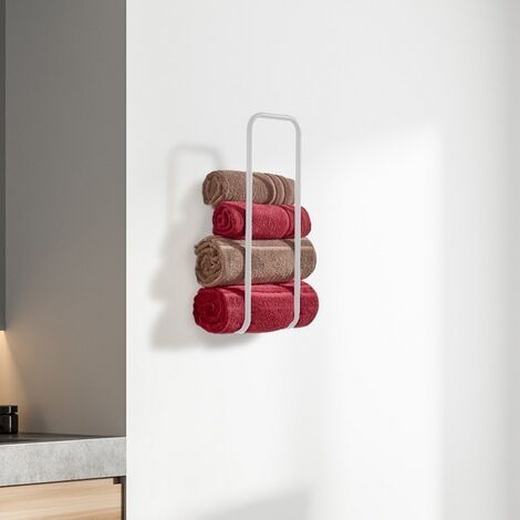 Porte serviette de bain mural blanc (1/3)