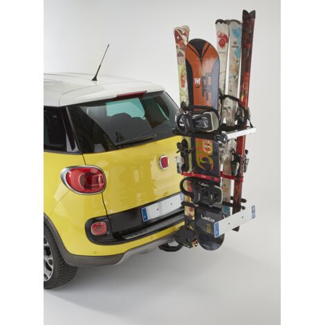 Mottez – Porte-ski porte-surf attelage – Fixation encliquetage rapide – Transport 6 paires de skis ou 4 paires de skis + 1 surf – Norme Française LNE P147618 (1/8)