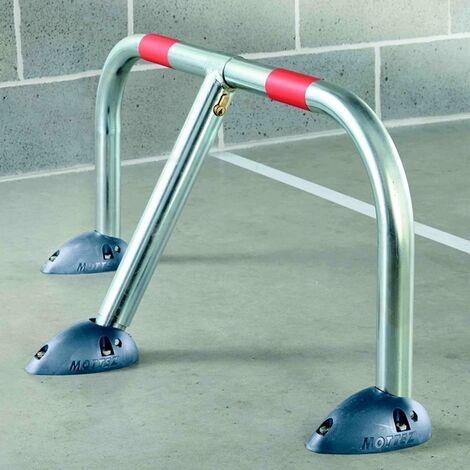 Mottez – Barrière de parking rabattable en résine haute résistance – 3 embases – Finition zinguée antirouille – 94 x 38 x HT 42 cm – B302C