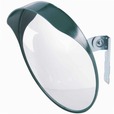 Mottez – Miroir convexe incassable 30 cm – Couleur verte – Distance de vision 3 à 6 mètres – Fixation murale incluse