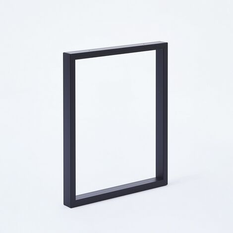 Lot de 2 pieds pour banc modèle rectangulaire HT 40 x L 39 cm noir mat (1/2)