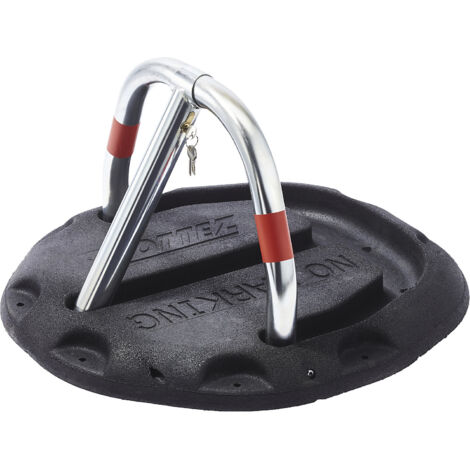 Mottez – Barrière de parking sur socle en acier galvanisé 3mm – Système de verrouillage à cylindre – Dimensions 680x400mm – Résistance 20 tonnes (1/5)