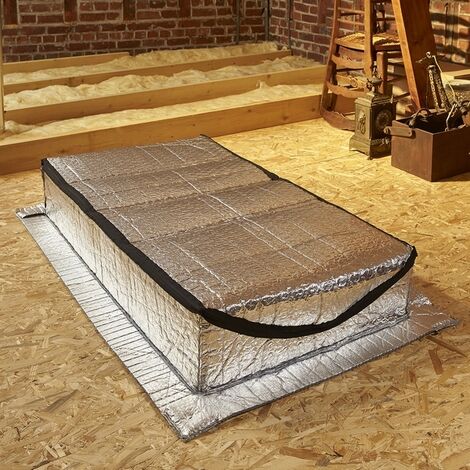 Mottez – Isolant trappe de visite escamotable 130 x 70 cm – Mousse aluminisée 8 mm – Coefficient d’isolation 1.77 m² K/W – Fixation facile