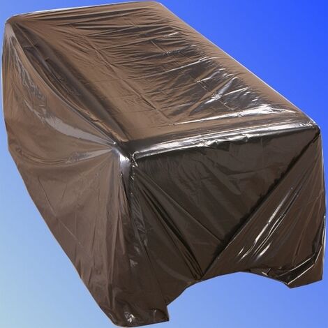 Mottez – Housse de canapé 250x110 cm en PEBD noir 100% recyclé – Protection contre éraflures et humidité – Épaisseur 45 microns (1/2)
